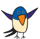 Illustration einer blauen Schwalbe